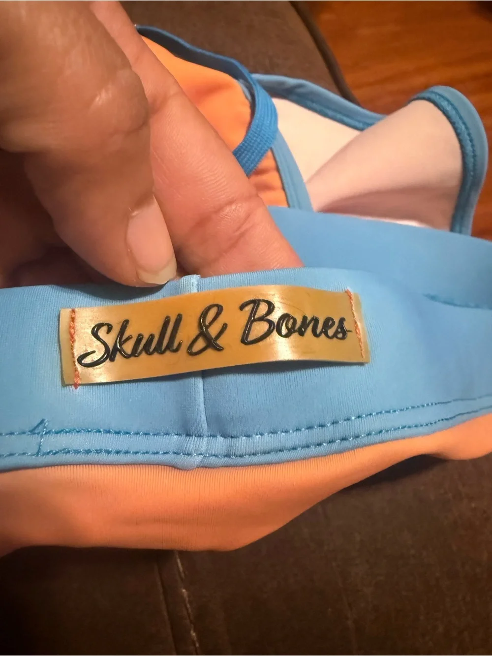 Skull & bones men’s Orange and Blue Swim Briefs
